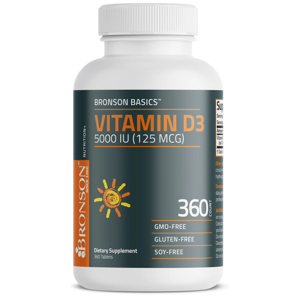 Vitamina D3 5000 UI – 360 tablete – Bronson Laboratories