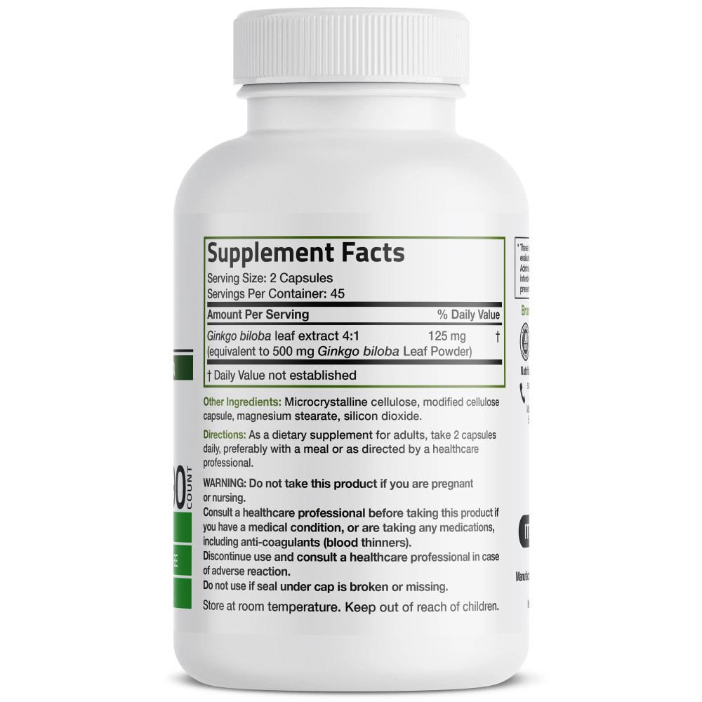 Ginkgo biloba – informatii nutritionale si ingrediente