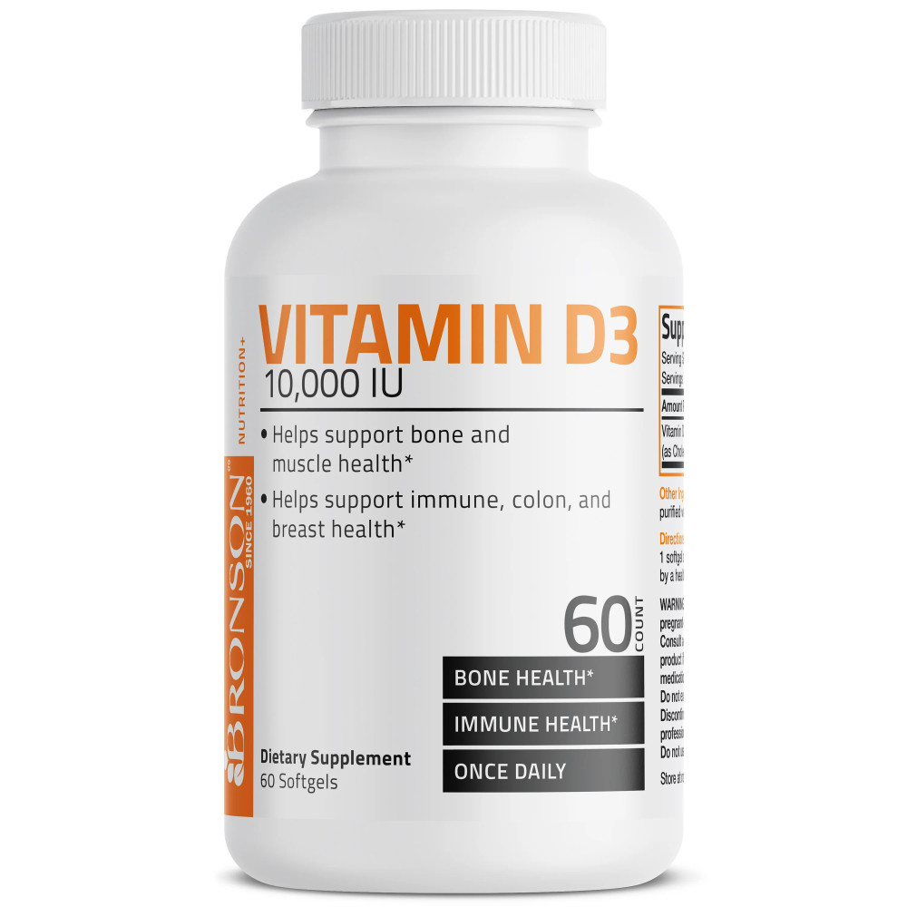Vitamina D3 10000 UI – 60 capsule – Bronson Laboratories
