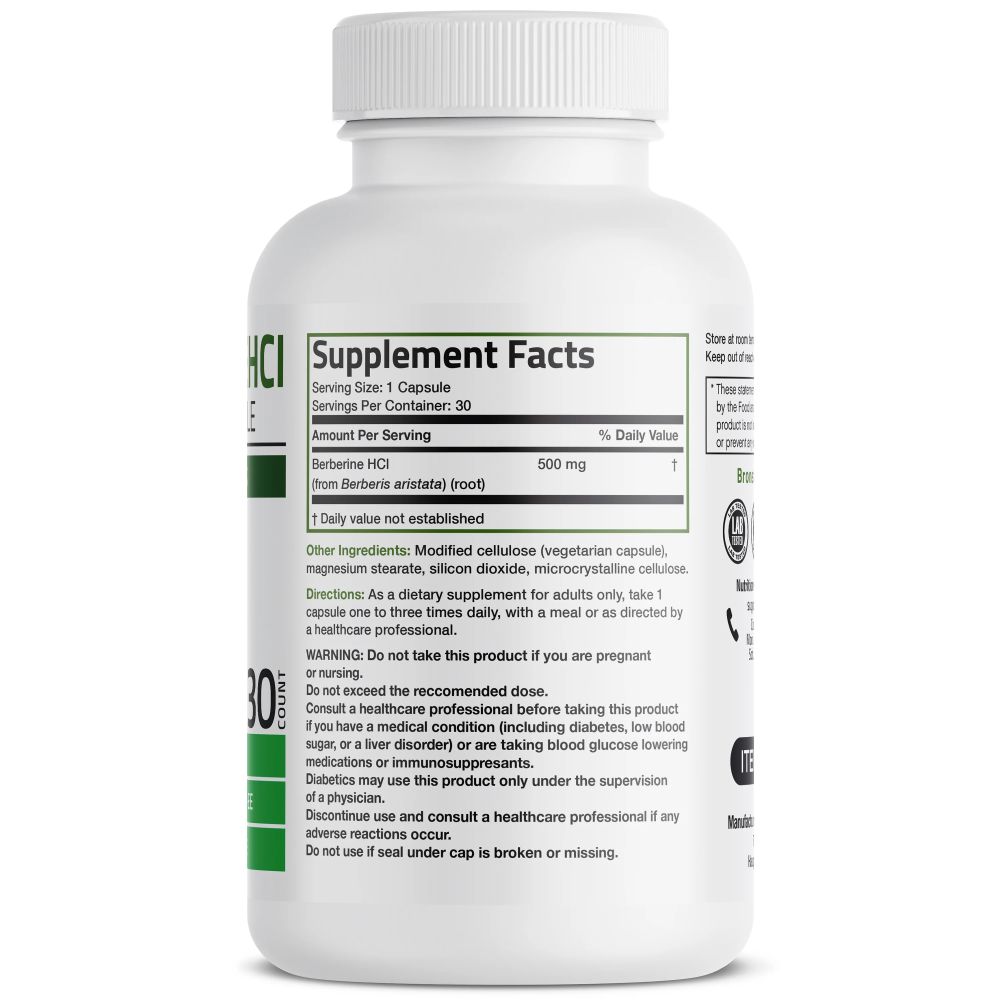 Berberina – informatii nutritionale si ingrediente