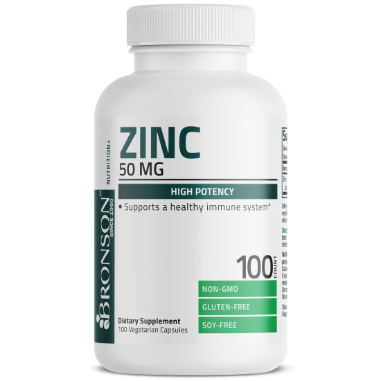 Zinc 50 mg, 100 capsule, Bronson Laboratories