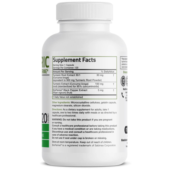 Turmeric cu BioPerine – informatii nutritionale si ingrediente