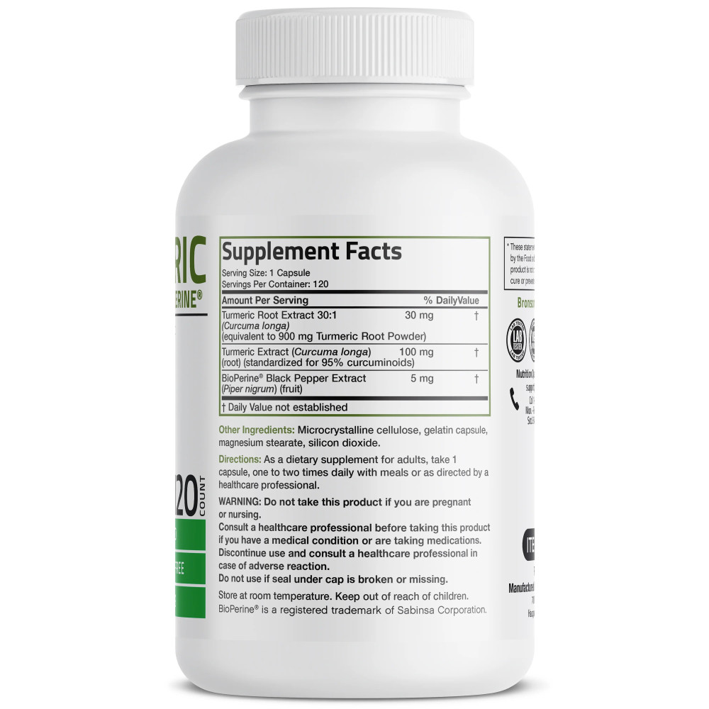 Turmeric cu BioPerine – informatii nutritionale si ingrediente