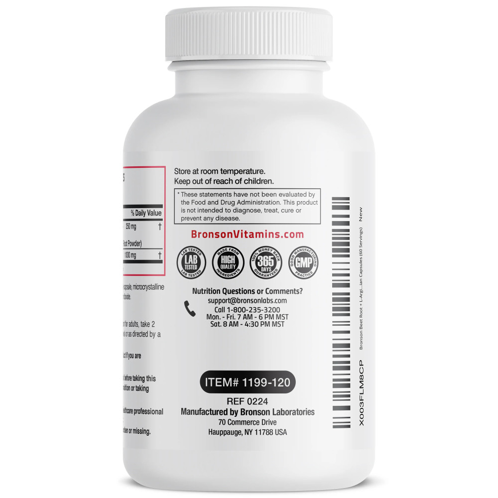 Extract de sfecla rosie + L-Arginina 2000 mg | Bronson | 120 capsule