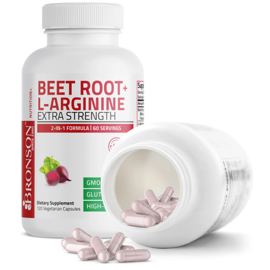 Extract de sfecla rosie + L-Arginina 2000 mg | Bronson | 120 capsule