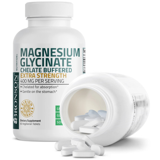 Magneziu 400 mg din bisglicinat de magneziu tamponat, forma cu absorbtie ridicata