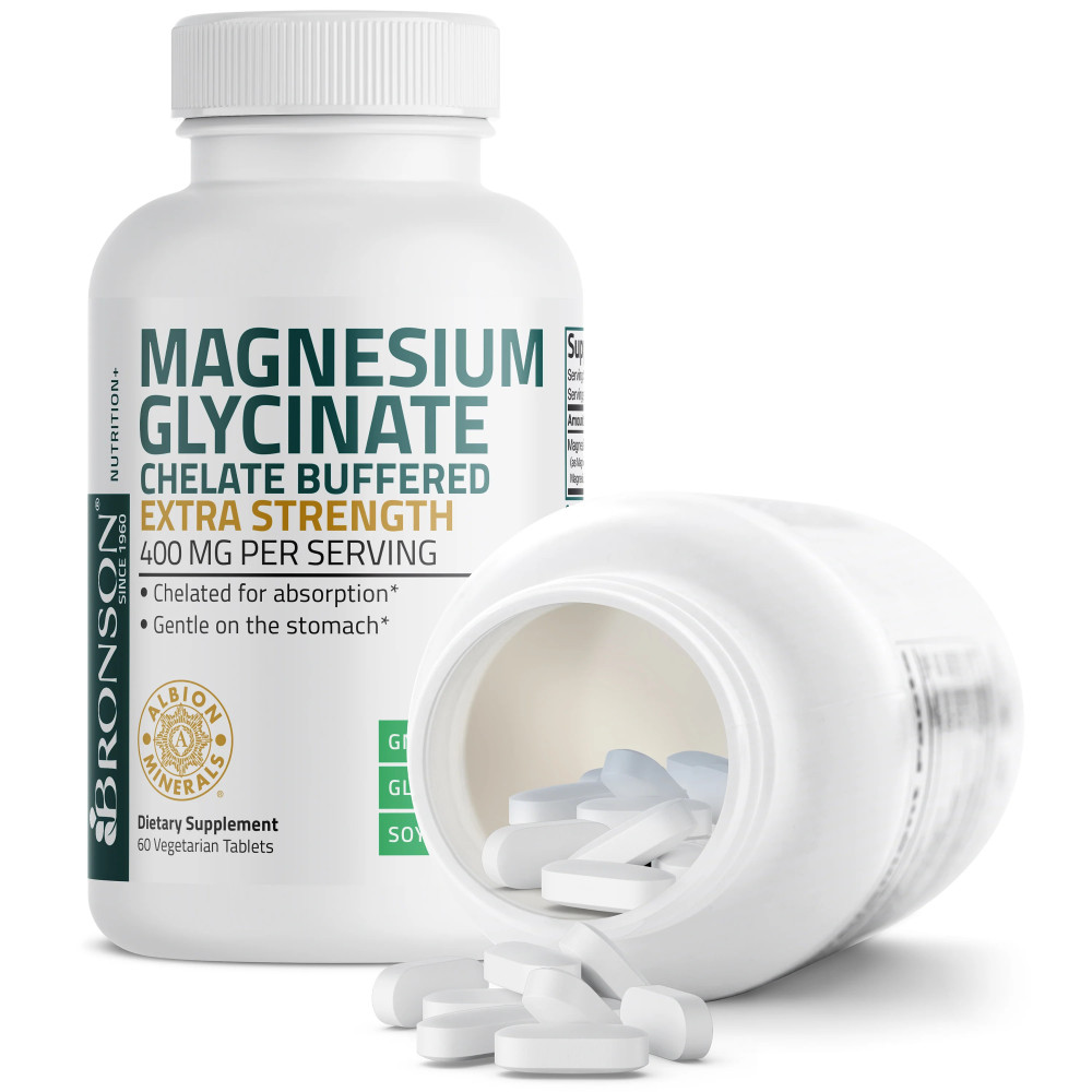 Magneziu 400 mg din bisglicinat de magneziu tamponat, forma cu absorbtie ridicata