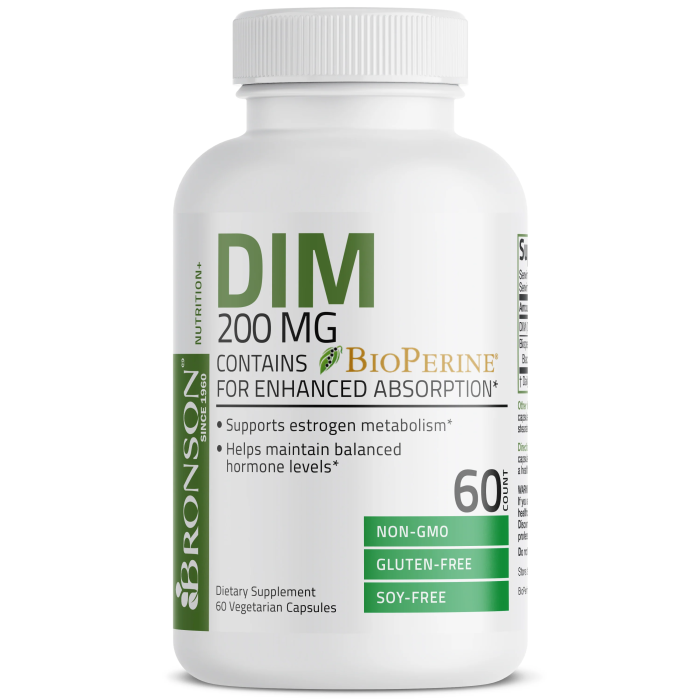 DIM cu BioPerine – 60 capsule – Bronson Laboratories
