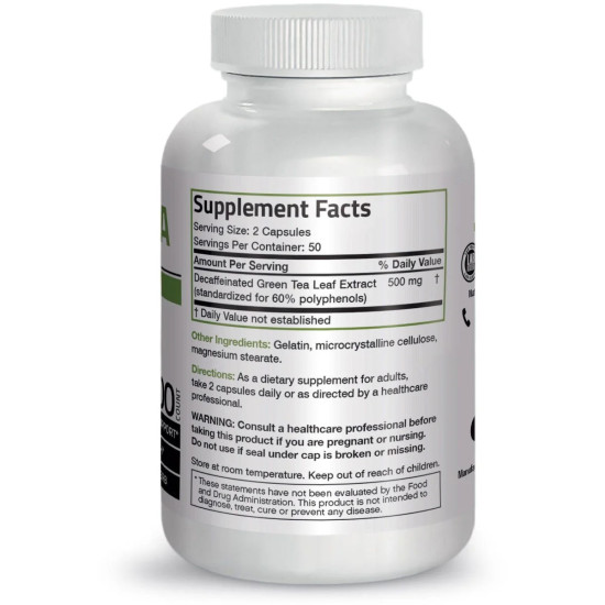 Green tea extract decofeinizat Bronson Laboratories