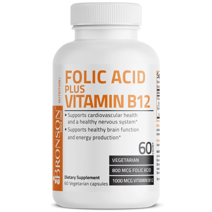 Acid folic 800 mcg vitamina B12 1000 mcg Bronson