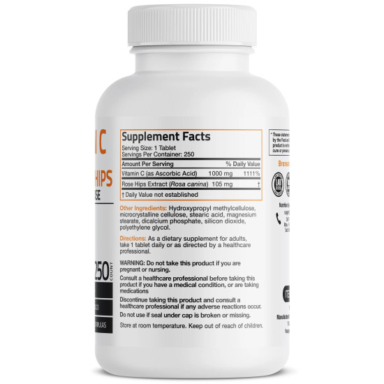 Vitamin C 1000 mg rose hips Bronson Laboratories