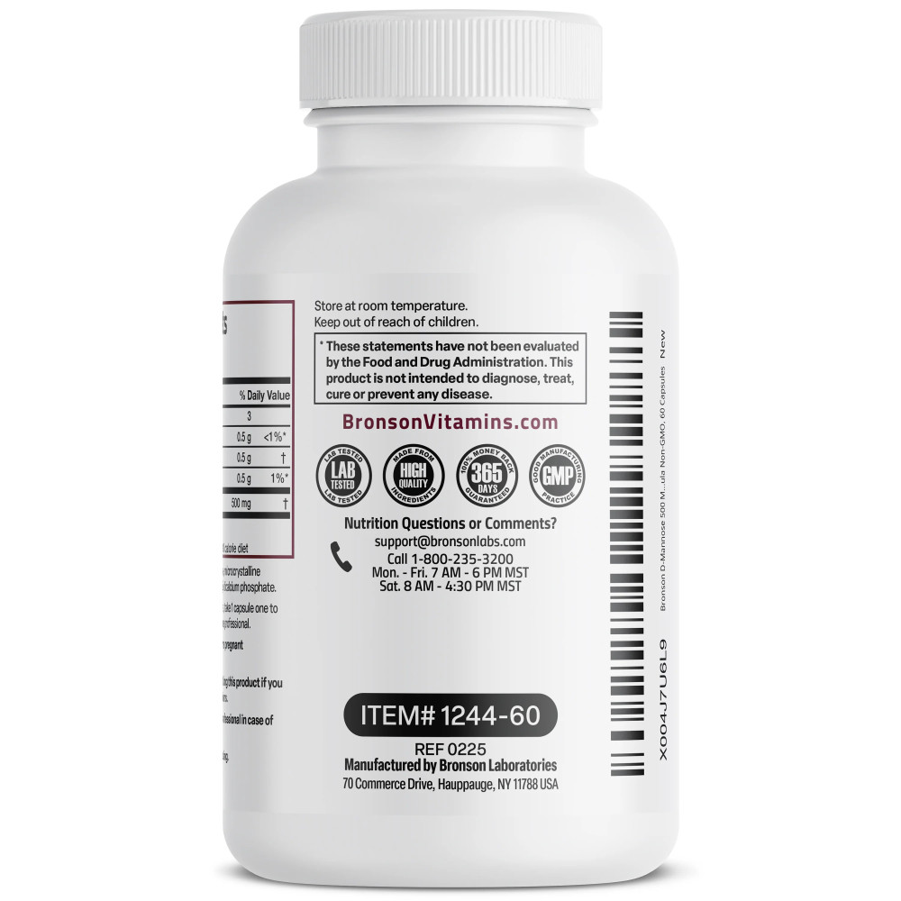 D-Manoza 500 mg Bronson | Sanatatea tractului urinar | 60 capsule