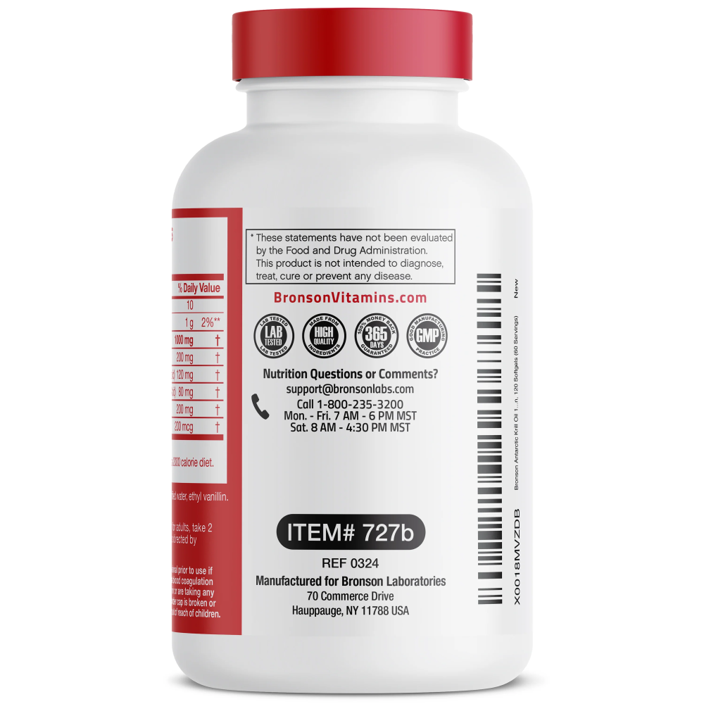 Antarctic Krill Oil cu Astaxantina 1000 mg | Omega 3 Premium Bronson