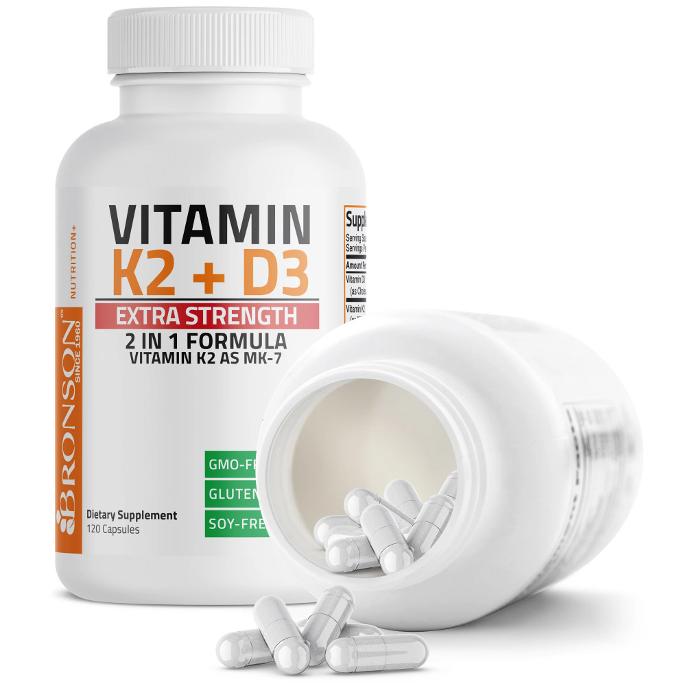 Vitamina K2 + Vitamina D3 5000 UI – 120 capsule – Bronson Laboratories