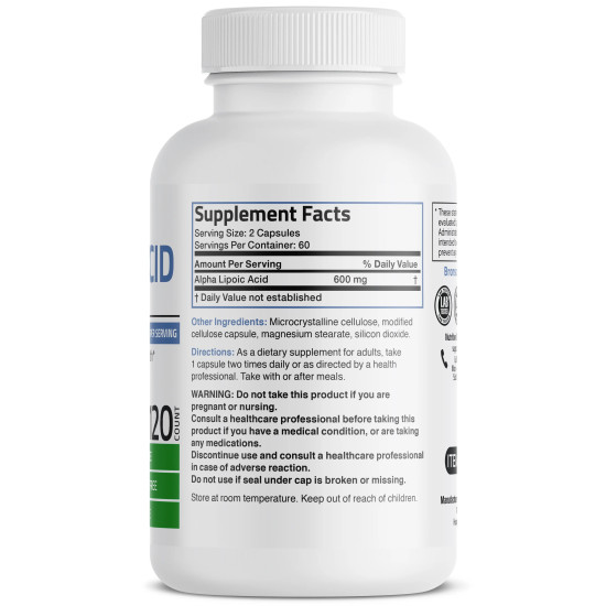 Acid Alfa Lipoic – informatii nutritionale si ingrediente