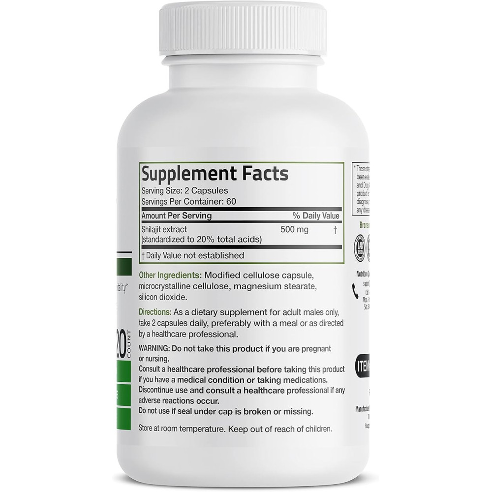 Supliment Shilajit standardizat 20% acid fulvic Bronson