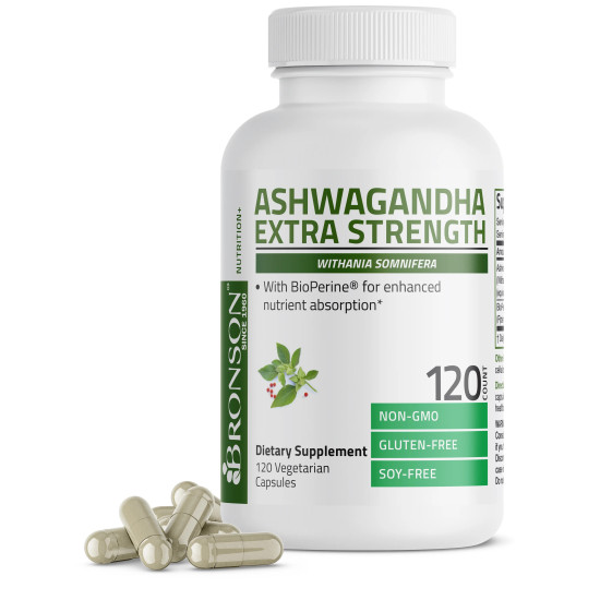 Ashwagandha 3000 mg cu Bioperine, 120 capsule, Bronson Laboratories