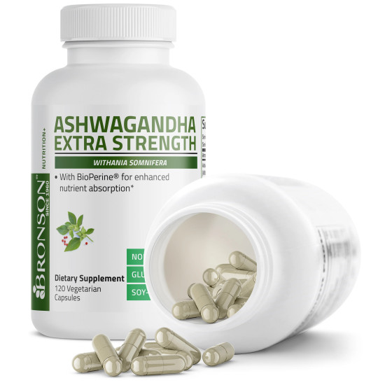 Ashwagandha 3000 mg cu Bioperine, 120 capsule, Bronson Laboratories
