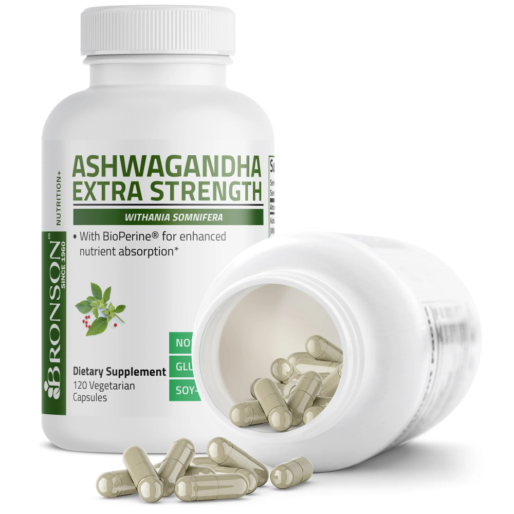 Ashwagandha 3000 mg cu Bioperine, 120 capsule, Bronson Laboratories