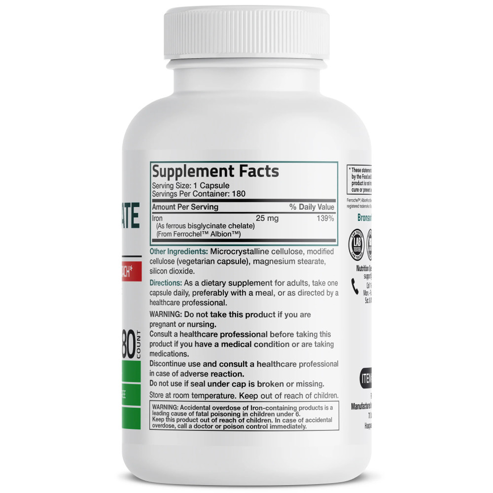 Fier Bisglicinat – informatii nutritionale si ingrediente