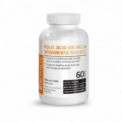 Acid Folic 800 mcg + Vitamina B12 1000 mcg 60 cps Bronson