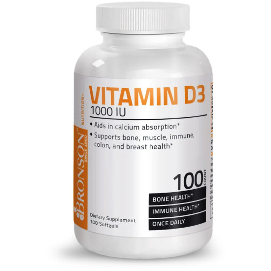 Vitamina D3 1000 UI – 100 capsule – Bronson Laboratories